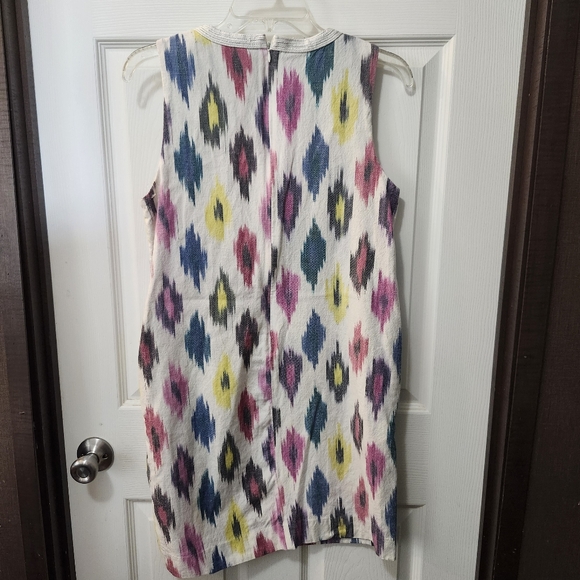J. Crew Watercolor Ikat Sleevless Weaved Neckline Shift Dress Pockets. Sz 4 - Picture 5 of 6